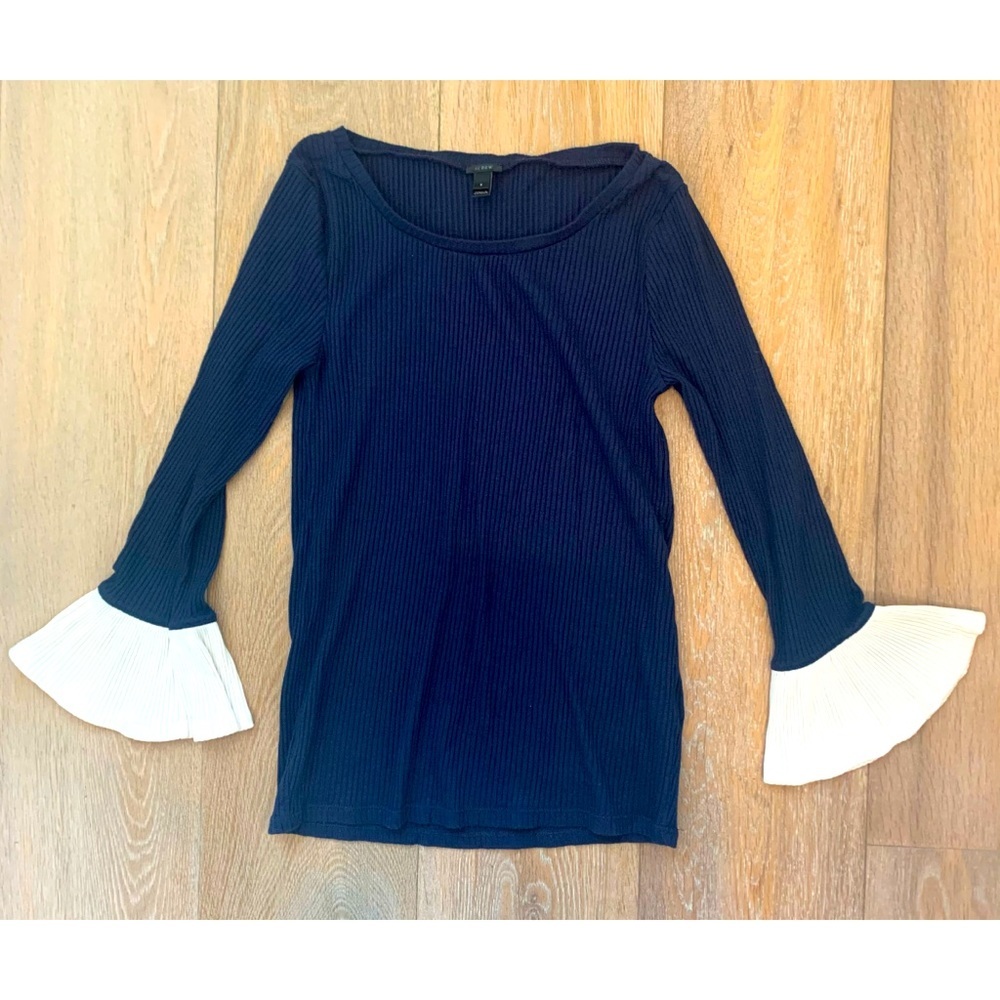 JCrew Ribbed Cotton Long Sleeve Tee